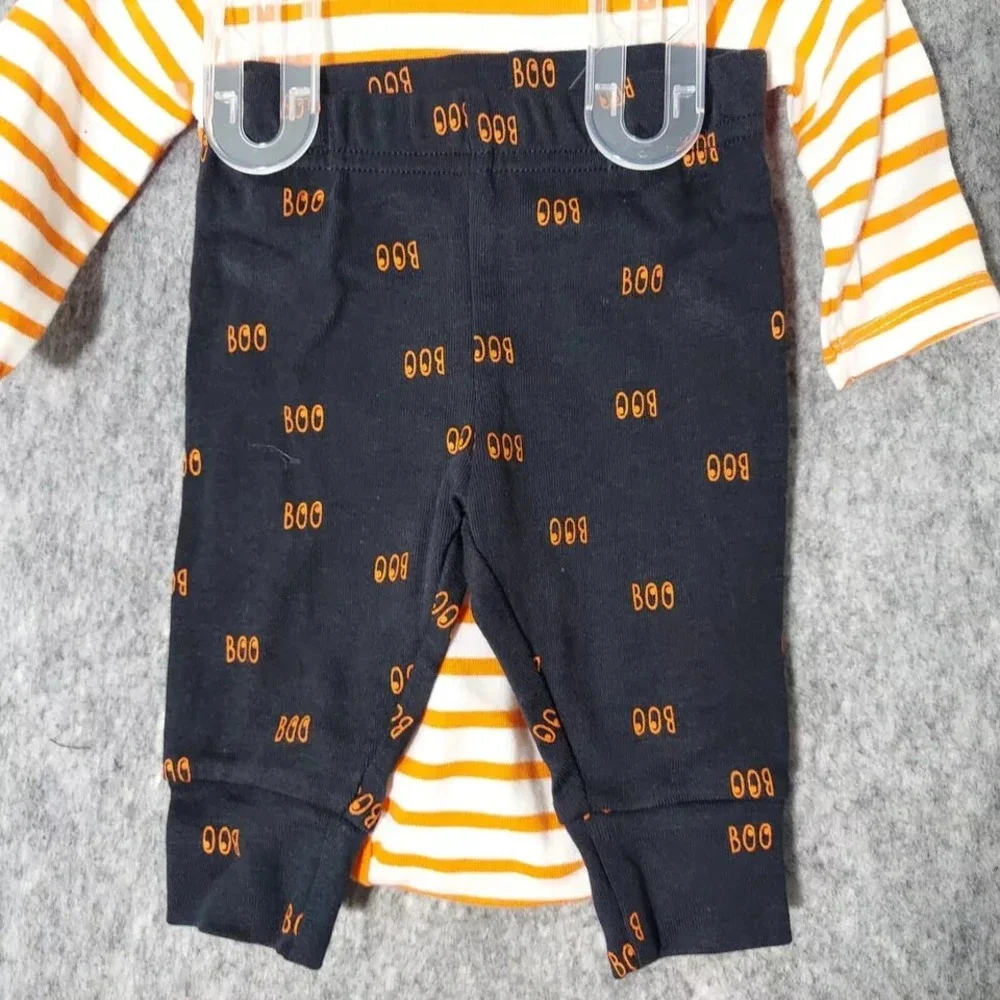 Carters One Piece Set 3 Month Boo Halloween‎ Yah  Long Sleeve Snap Pull On Pants